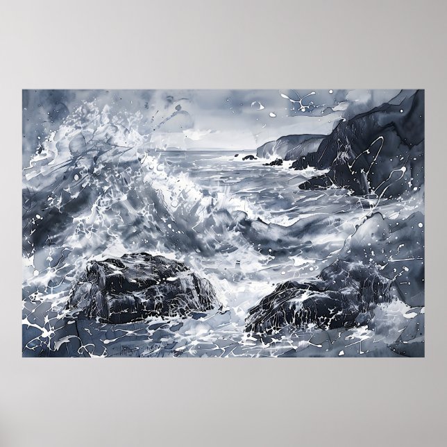 Tempest an der walisischen Küste Poster (Vorne)