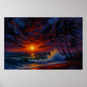Tempest Ember Seascape Poster