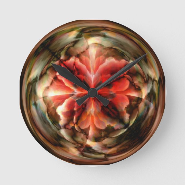 Tempest II (rot) Runde Wanduhr (Vorderseite)