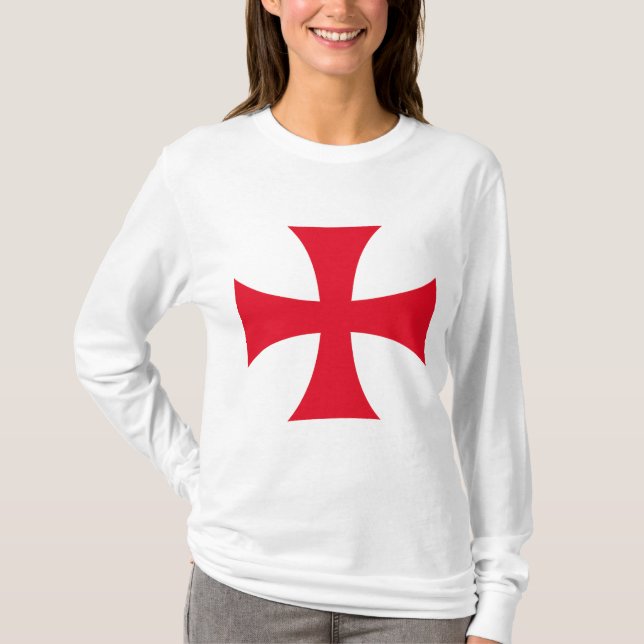 Templar Cross Crusader Women's Long Sleeve Tee (Vorderseite)