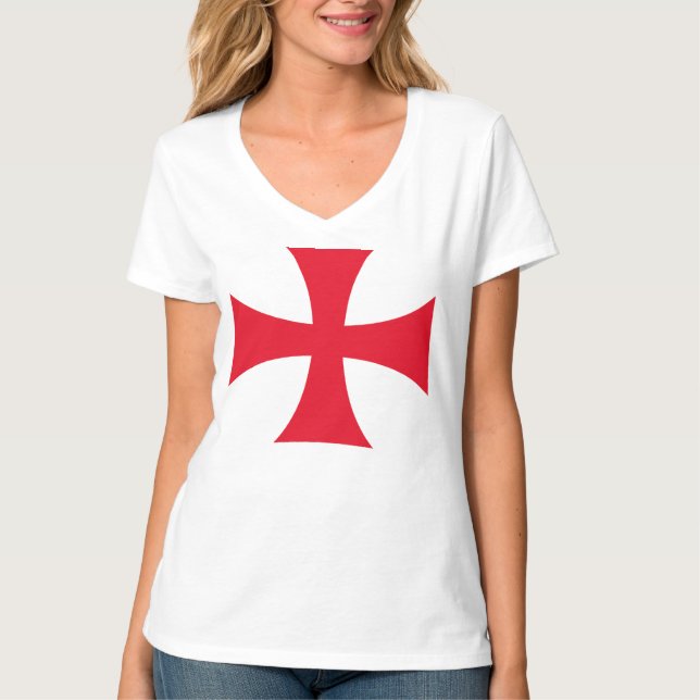 Templar Cross Crusader Women's V-Neck Tee (Vorderseite)