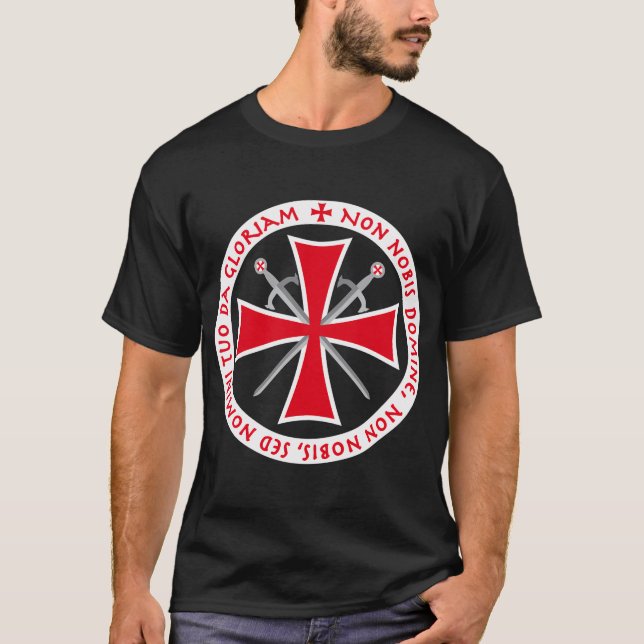 Templar Cross Non Nobis Domine Crusader Knight's T-Shirt (Vorderseite)