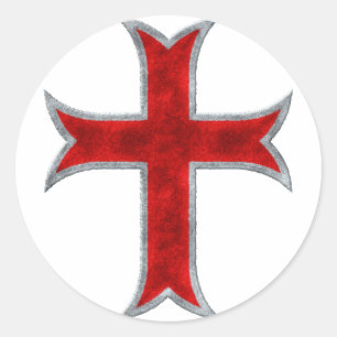 Templar Cross Runder Aufkleber