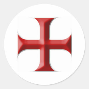 Templar Cross Runder Aufkleber