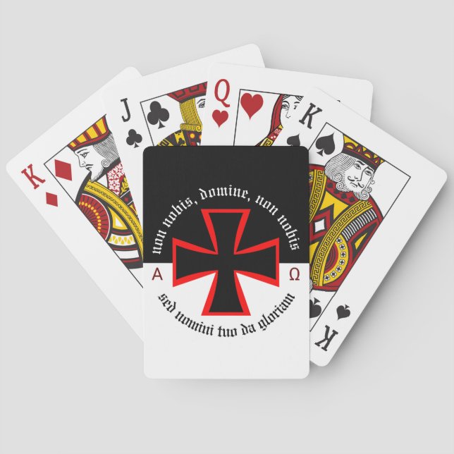 Templar Knight Alpha-Omega Non Nobis Domine Spielkarten (Rückseite)