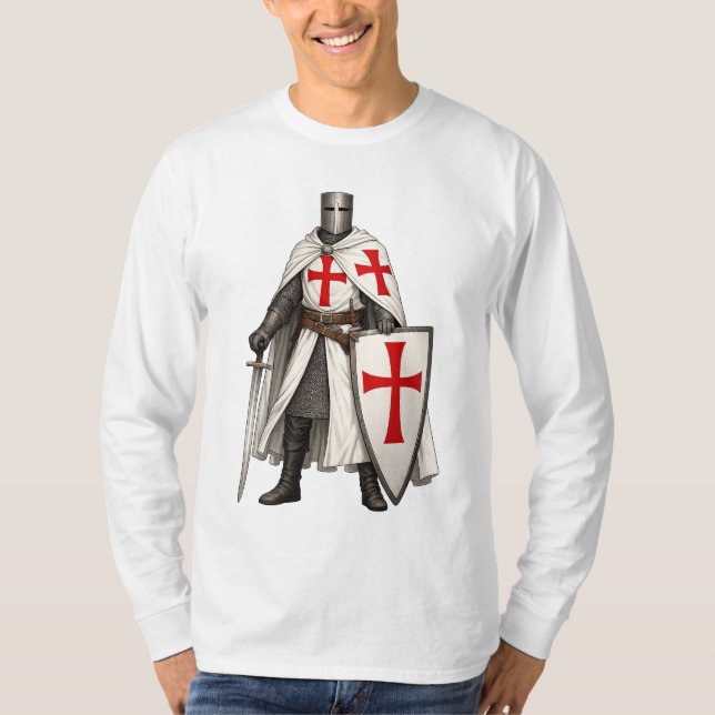 Templar Knight Crusader Men's Long Sleeve Tee (Vorderseite)