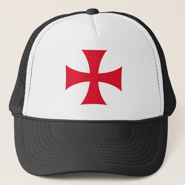 Templar Knight Crusader Trucker Hat Truckerkappe (Vorderseite)
