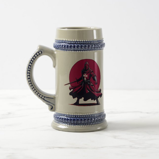 Templar Knight Custom Minimalistisch Design Bierglas (Links)
