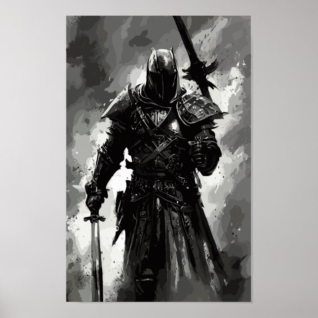 Templar Knight Der Kreuzfahrer / abstrakter Kriege Poster (Vorne)