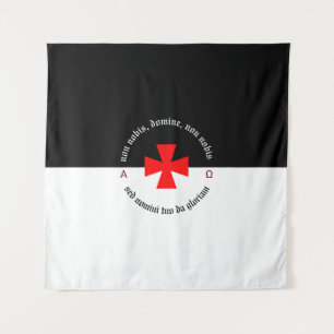 Templar Ritter Alpha Omega Non-Nobis Domine Wandteppich