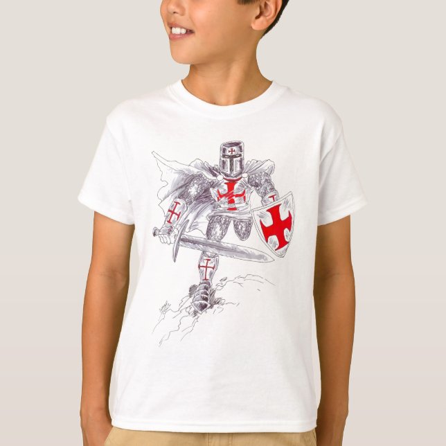 Templar Ritter-Kunst T-Shirt (Vorderseite)