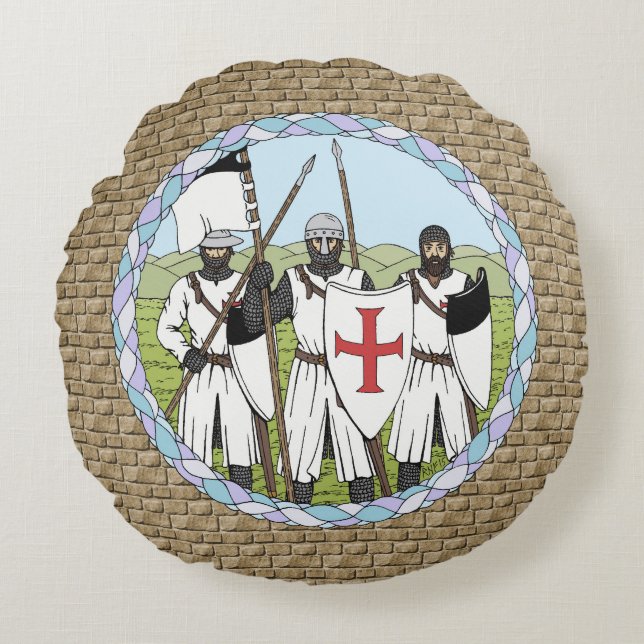 Templar Rundes Kissen (Vorderseite)