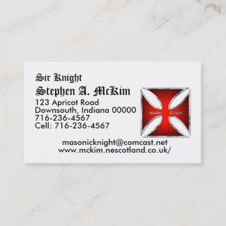 Templar Visitenkarte-Schablone Visitenkarte