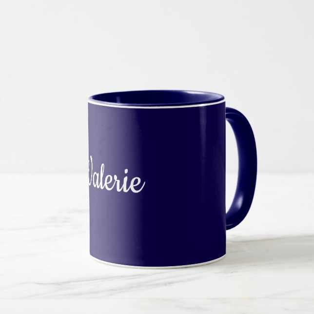Template, Add Your Own Text, Navy Blue, Tasse (VorderseiteRechts)