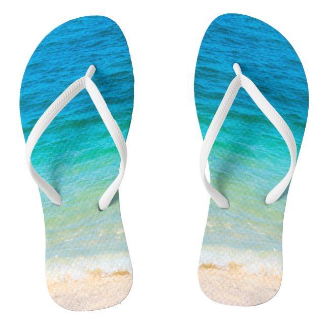 Template Adult Beach Waves Seaside Sand Flip Flops (Fußbett)