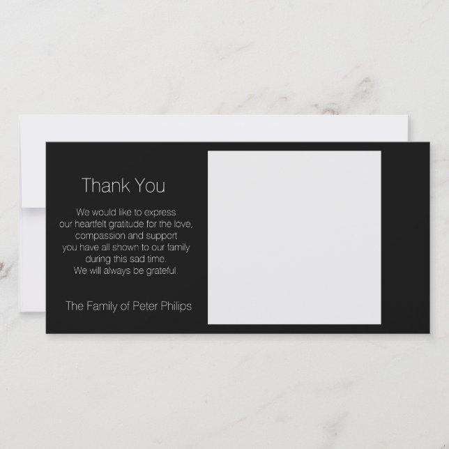 Template-Beileid Vielen Dank Hinzufügen Lieblingsb Dankeskarte (Vorderseite)