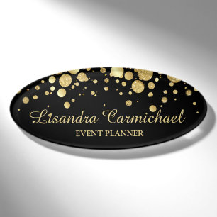 Template Black Oval Name Tag Namenschild