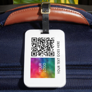 Template Business Logo QR Code Name Strichcode Gepäckanhänger