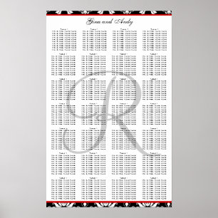 Template Damask Wedding Plan Poster