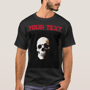 Template Distressed Text Black & Red Mens Moderne T-Shirt