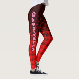 Template DIY Red Gemustert Design Leggings