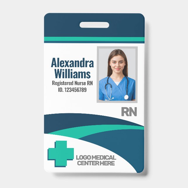 Template Employee Photo Nurse ID Ausweis (Vorderseite)