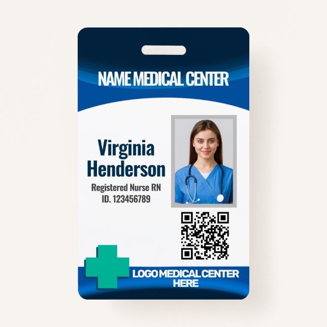 Template Employee Photo Nurse ID Badge Ausweis (Vorderseite)