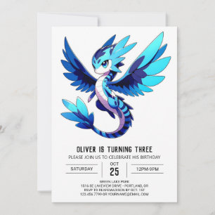 Template Fantasy Dragon Birthday Einladung