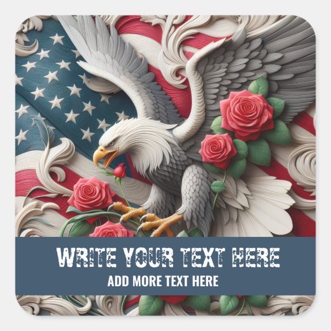 Template for Patriotic American Flag Eagle Sticker (Vorderseite)