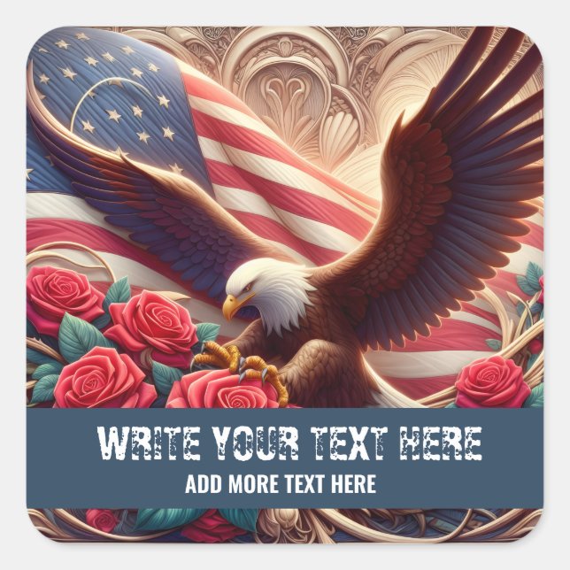Template for Patriotic American Flag Eagle Sticker (Vorderseite)