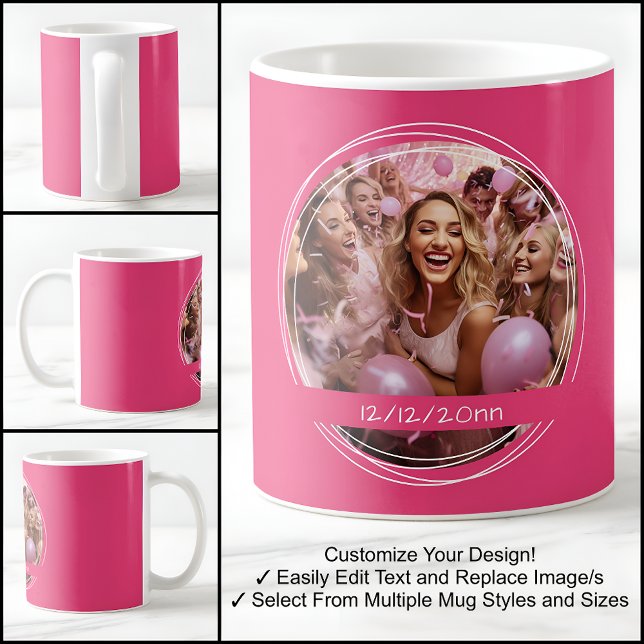 Template Foto Message Keepake Event Pink C58 Kaffeetasse (Von Creator hochgeladen)