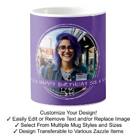 Template Foto Message Keepake Sister Lila C125 Kaffeetasse