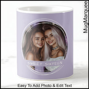 Template Foto Message Keepake Sixteen Lilac C123 Kaffeetasse
