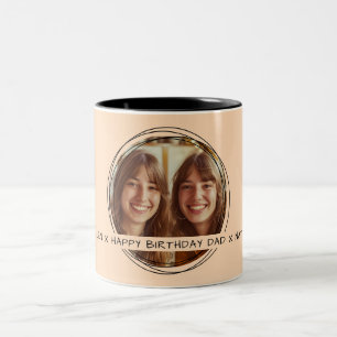 Template Foto Message Keepake Vater Peach C108 Zweifarbige Tasse