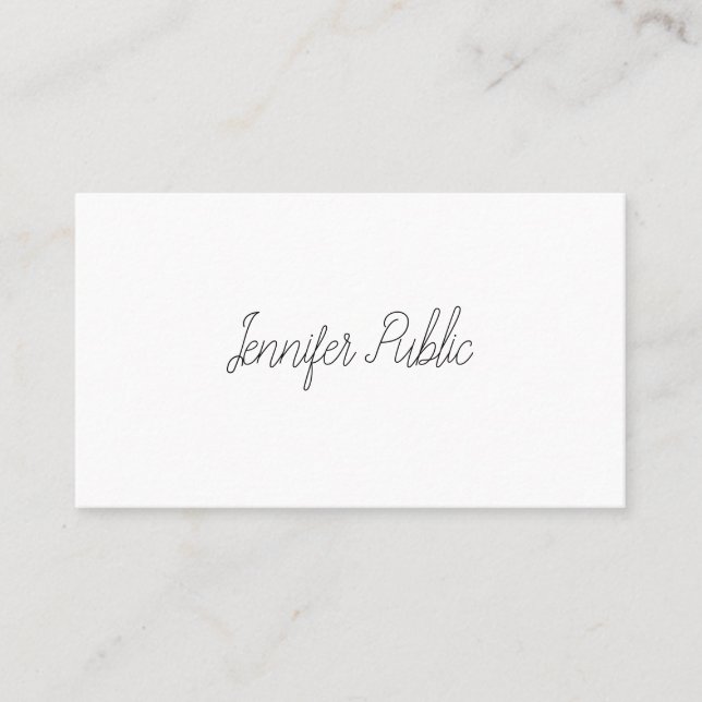 Template Freehand Script Minimalistisch Modern Sim Visitenkarte (Vorderseite)