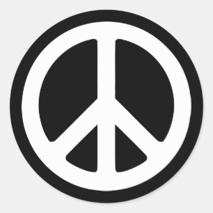 Template für das White Peace Symbol Runder Aufkleber