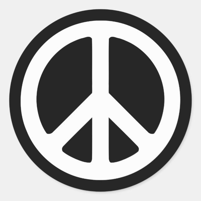 Template für das White Peace Symbol Runder Aufkleber (Vorderseite)