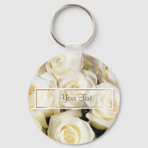 Template für die Elegance White Rose Schlüsselanhänger