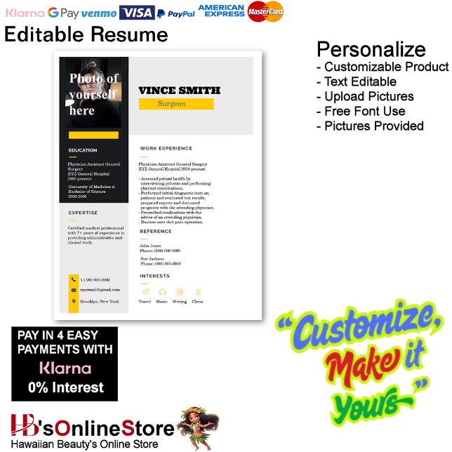 Template für die individuell anpassbare Menge mit  Briefbogen (Customizable Resume Template with Photo Letterhead 15.
)