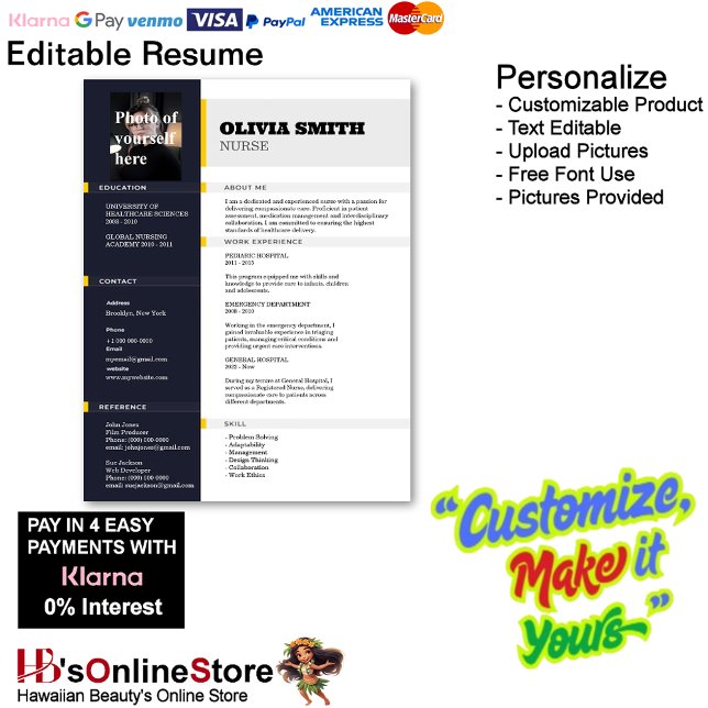Template für die individuell anpassbare Menge mit  Briefbogen (Customizable Resume Template with Photo Letterhead 18.)
