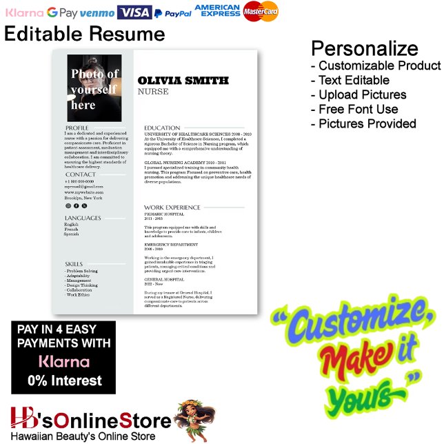 Template für die individuell anpassbare Menge mit  Briefbogen (Customizable Resume Template with Photo Letterhead 17.)