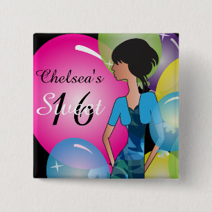 Template für einen Geburtstag oder Bachelorette an Button