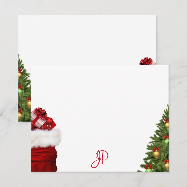 Template für Monogram-Weihschreiben Mitteilungskarte (Vorne/Hinten)