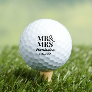 Template Gastgeschenk Hochzeit Mr. & Mrs. Name Nie Golfball