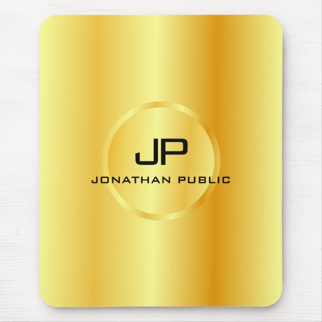 Template Imitate Gold Moderne elegante Monogram Mousepad (Vorne)
