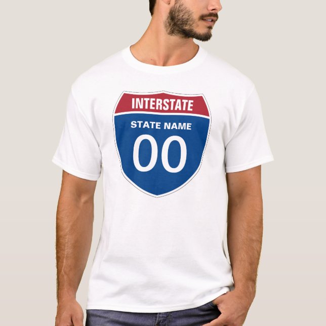 Template INTERSTATE STAAT NAME ONE (ODER) ZWEI DIG T-Shirt (Vorderseite)