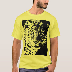 Template Leopard Head Face Pop Kunst, Dichtung und T-Shirt