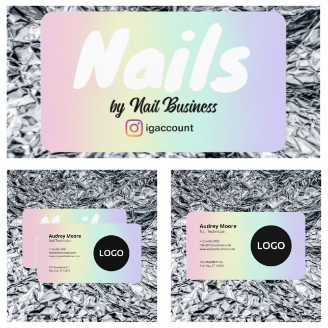 Template Nail Technique Visitenkarte (Template Nail Technician Business Card
)