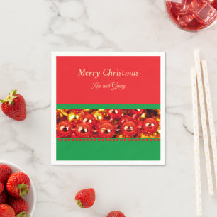 Template, Red and Green Christmas, Add Text, Serviette