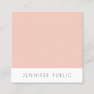 Template Rosa Weiß Moderne, einfach Elegant Quadratische Visitenkarte